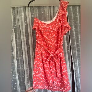 NWT Coral one shoulder dress L